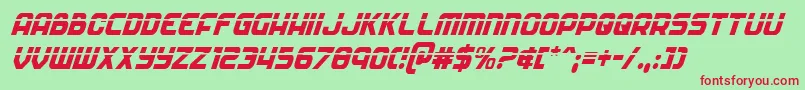 Soldierlasercondital Font – Red Fonts on Green Background