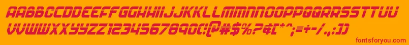 Soldierlasercondital Font – Red Fonts on Orange Background