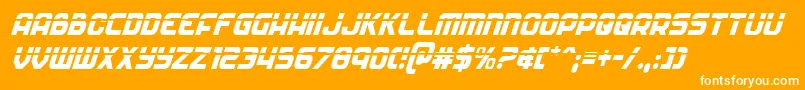 Soldierlasercondital Font – White Fonts on Orange Background