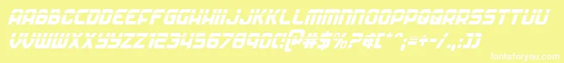 Soldierlasercondital Font – White Fonts on Yellow Background