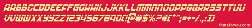 Soldierlasercondital Font – Yellow Fonts on Red Background