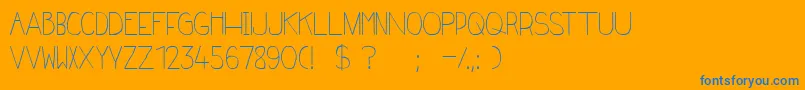 Frenchy Font – Blue Fonts on Orange Background