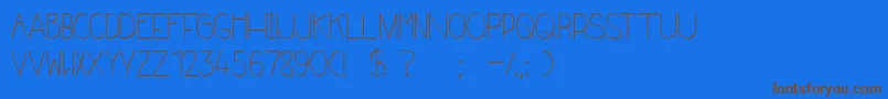 Frenchy-fontti – ruskeat fontit sinisellä taustalla