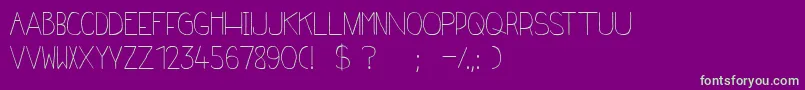Frenchy Font – Green Fonts on Purple Background