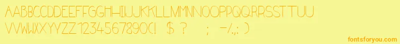 Frenchy Font – Orange Fonts on Yellow Background