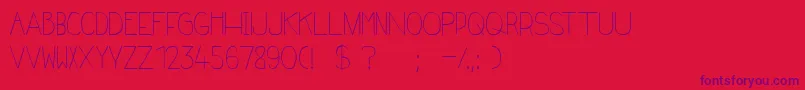 Frenchy Font – Purple Fonts on Red Background