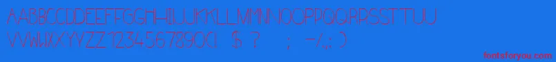 Frenchy Font – Red Fonts on Blue Background