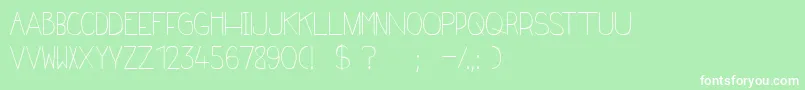 Frenchy Font – White Fonts on Green Background