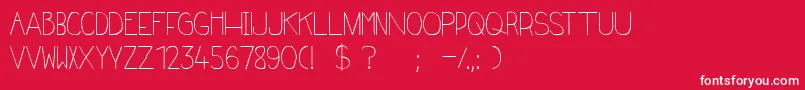 Frenchy Font – White Fonts on Red Background