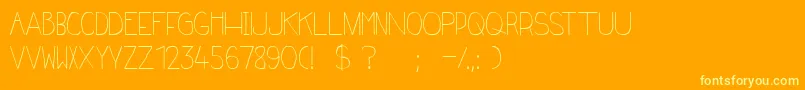 Frenchy Font – Yellow Fonts on Orange Background