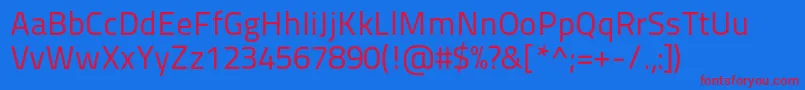 Titilliummaps29l400wt-Schriftart – Rote Schriften auf blauem Hintergrund