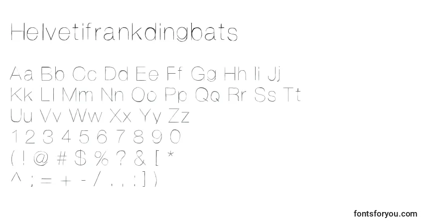 Schriftart Helvetifrankdingbats – Alphabet, Zahlen, spezielle Symbole