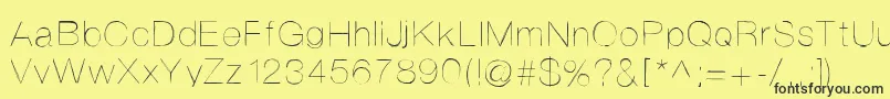 Czcionka Helvetifrankdingbats – czarne czcionki na żółtym tle