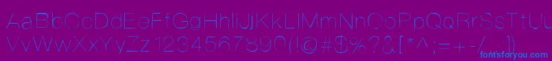 Helvetifrankdingbats-Schriftart – Blaue Schriften auf violettem Hintergrund