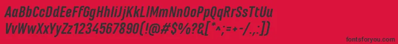 MarianinaFyBoldItalic Font – Black Fonts on Red Background