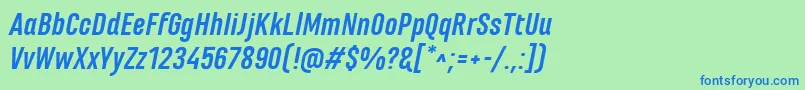 MarianinaFyBoldItalic Font – Blue Fonts on Green Background
