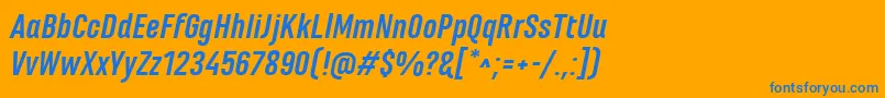 MarianinaFyBoldItalic Font – Blue Fonts on Orange Background