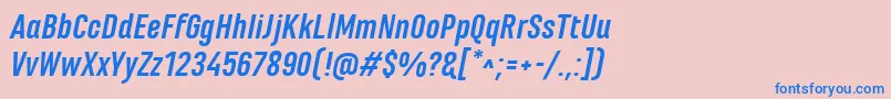 MarianinaFyBoldItalic Font – Blue Fonts on Pink Background