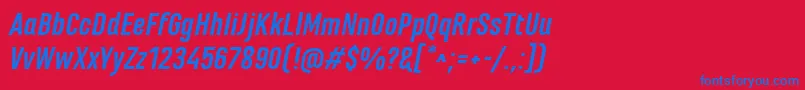 MarianinaFyBoldItalic Font – Blue Fonts on Red Background
