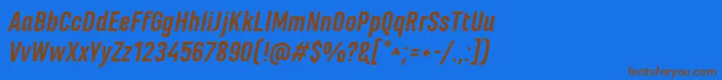 MarianinaFyBoldItalic Font – Brown Fonts on Blue Background
