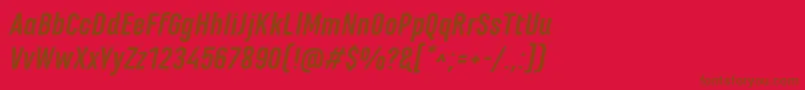 MarianinaFyBoldItalic Font – Brown Fonts on Red Background