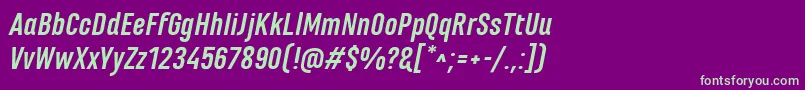 MarianinaFyBoldItalic Font – Green Fonts on Purple Background