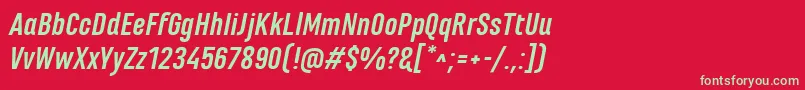 MarianinaFyBoldItalic Font – Green Fonts on Red Background