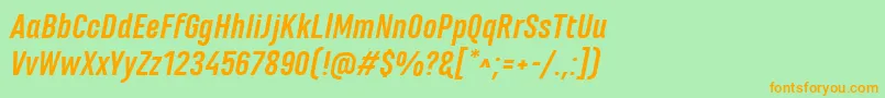 MarianinaFyBoldItalic Font – Orange Fonts on Green Background