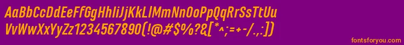 MarianinaFyBoldItalic Font – Orange Fonts on Purple Background