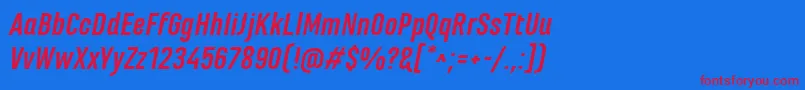 MarianinaFyBoldItalic Font – Red Fonts on Blue Background