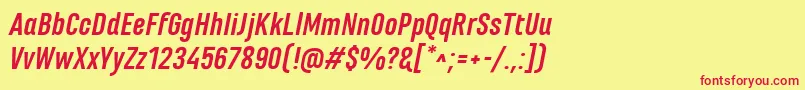 MarianinaFyBoldItalic Font – Red Fonts on Yellow Background