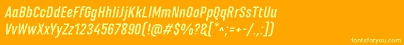 MarianinaFyBoldItalic Font – Yellow Fonts on Orange Background