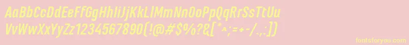 MarianinaFyBoldItalic-Schriftart – Gelbe Schriften auf rosa Hintergrund