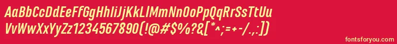 MarianinaFyBoldItalic Font – Yellow Fonts on Red Background