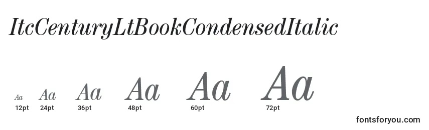 Размеры шрифта ItcCenturyLtBookCondensedItalic