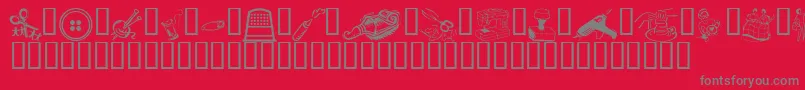 LcrLesleysCrafts Font – Gray Fonts on Red Background