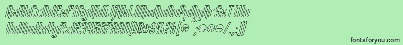 EmpanadaOutlineItalic-fontti – mustat fontit vihreällä taustalla