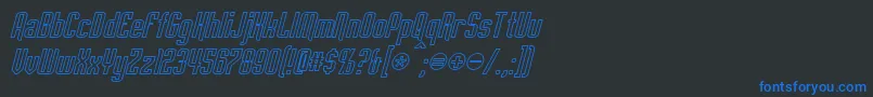 EmpanadaOutlineItalic Font – Blue Fonts on Black Background