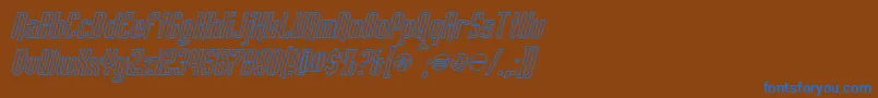 Police EmpanadaOutlineItalic – polices bleues sur fond brun