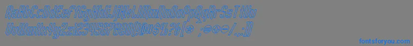 Шрифт EmpanadaOutlineItalic – синие шрифты на сером фоне