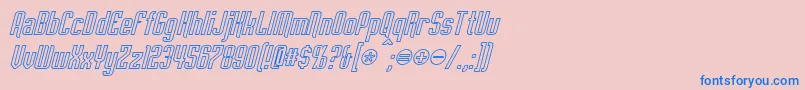 EmpanadaOutlineItalic Font – Blue Fonts on Pink Background