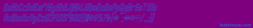 Шрифт EmpanadaOutlineItalic – синие шрифты на фиолетовом фоне