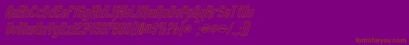 EmpanadaOutlineItalic-Schriftart – Braune Schriften auf violettem Hintergrund