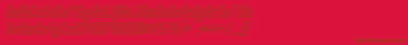 Police EmpanadaOutlineItalic – polices brunes sur fond rouge