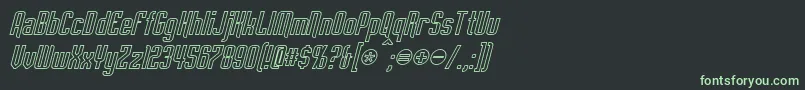 EmpanadaOutlineItalic-fontti – vihreät fontit mustalla taustalla