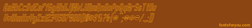 Czcionka EmpanadaOutlineItalic – pomarańczowe czcionki na brązowym tle