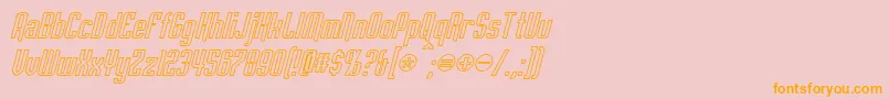 EmpanadaOutlineItalic-Schriftart – Orangefarbene Schriften auf rosa Hintergrund