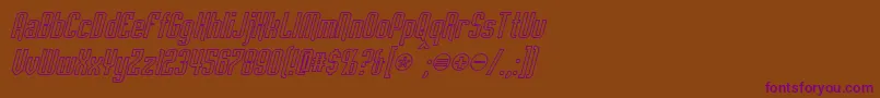 EmpanadaOutlineItalic-Schriftart – Violette Schriften auf braunem Hintergrund