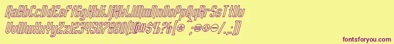 Fonte EmpanadaOutlineItalic – fontes roxas em um fundo amarelo