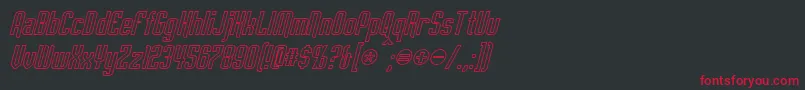 EmpanadaOutlineItalic Font – Red Fonts on Black Background